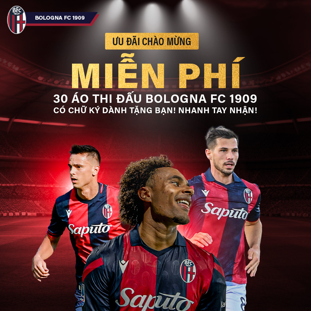 Tặng miễn phí Áo đấu Bologna FC có chữ ký