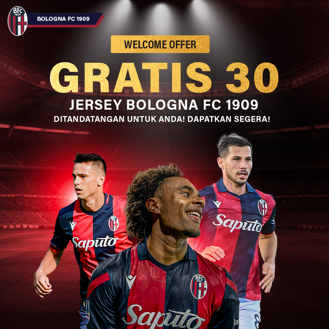 Gratis Jersey Bologna FC Bertanda Tangan