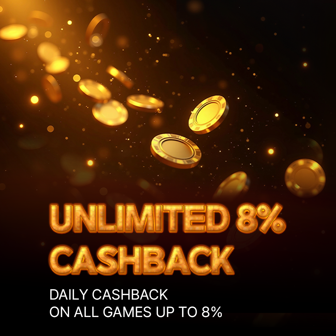 Unlimited 8% Cashback on All Games